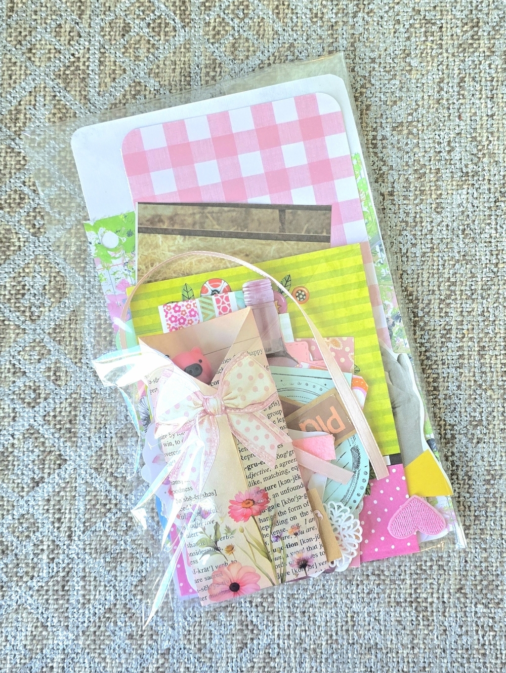 Pink Piggy Scrapbook / Journal Kit * Mixed Media Arts & Crafts